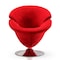 Manhattan Comfort Tulip Swivel Accent Chair in Red and Polished Chrome AC029-RD - alternate 2